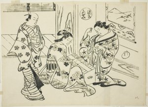 فصل Utsusemi من "حكاية جنجي" (Genji Utsusemi) ، من سلسلة من المحاكاة الساخرة لجنجي بواسطة أوكومورا ماسانوبو