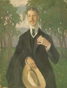 صورة لنيكولاي جوميلييف (1886-1921) 1909 (زيت على قماش) بواسطة أولغا لودفيجوفنا ديلا فوس كاردوفسكايا