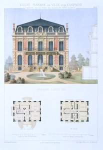 Louis XIII House ، من "Town and Country Houses Based on the Modern Houses of Paris" ، c.1864 بواسطة زيتون