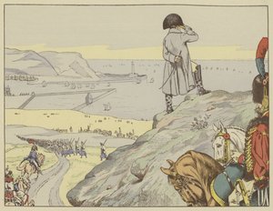 في معسكر بولون ، نظر نابليون باستمرار عبر القناة نحو إنجلترا ، سبتمبر 1803 بواسطة وظيفة Onfray de Breville