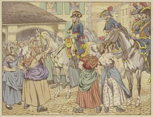 في باريس عام 1795 ، أثناء مجاعة ، اتهمت زوجة سمكة نابليون بالحصول على الدهون على حساب الناس. مبتسمًا ، أجاب انظر إليّ وقول أي منا هو الأكثر سمنة؟ (مضاءة اللون
