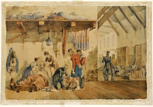 [Barrack] مستشفى سكوتاري ، مشهد مع الممرضات والجنود من فوج المرتفعات ، 1854-1856
