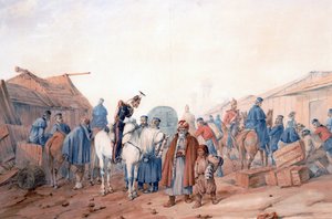 قاعدة إمداد الجيش البريطاني في ميناء بالاكلافا (بالاكلافا) - نوري ، أورلاندو (1832-1901) - 1854 - ألوان مائية على الورق - 36،3 × 52،6 - مجموعة خاصة