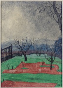 حقل عند غروب الشمس (w - c & crayon on paper)