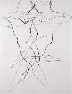 Two figures in opposing motion, dance بواسطة أوسكار شليمر