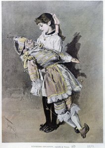 Childborn tenderness: girl and her puppet بواسطة أوزوالدو توفاني