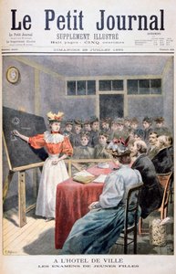 فتيات صغيرات يخضعن للامتحانات في دار البلدية ، فرنسا ، 1895 بواسطة أوزوالدو توفاني