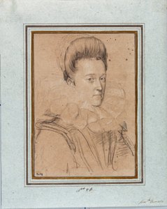 صورة إليونور دي ميديسي (إليونورا دي ميديسي) (1567-1611) زوجة فنسنت الأول من غونزاغو ، دوق مانتوا (فينتشينزو الأول غونزاغا ، دوق مانتوا) (1562-1612) رسم بواسطة أوتافيو ليوني (1578-1630) الجينات ، متاحف سترادا نوفا ، رقم الجرد 2432