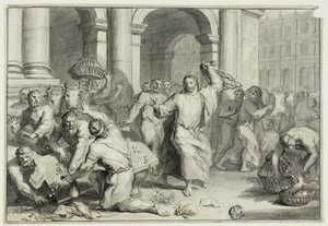 المسيح يطرد الصرافين من الهيكل بواسطة Ottmar Elliger the Younger