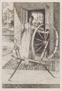 في عجلة الغزل ، ج. 1884. بواسطة أوتو هنري باشر