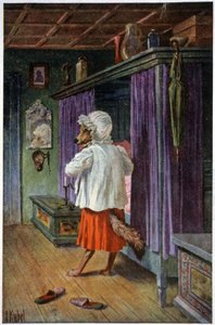 الذئب يخرج في الأم الكبرى ، حوالي عام 1910 (بطاقة بريدية) بواسطة أوتو كوبيل