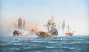 HMS Wachtmeister تقاتل ضد السرب الروسي في 4 Juny ، 1719 ، 1902 بواسطة أوتو لودفيج ريتشاردي