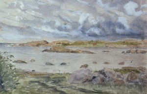 رسم البحر والمناظر الطبيعية (ألوان مائية وقلم رصاص على ورق) بواسطة أوتو لودفيج سيندينج