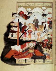 الإمبراطورية العثمانية: "" السلطان مراد الثالث (1574-1595) زيارة ميناء القسطنطينية "" مخطوطة مصغرة م. FY 1404 "" Sehinsahname "" (أو Shahinshah-nameh أو Shahinshah-nameh، Shahinshah nama، Shahinshah nameh) "&quo بواسطة المدرسة العثمانية