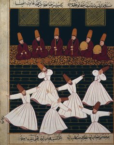 طقوس الدراويش المولوية في قونية بواسطة المدرسة العثمانية
