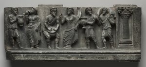 الإغاثة Bacchanalian ، باكستان ، Gandhara ، منطقة بونر ، أوائل فترة كوشان (1-320 م) (الشست) بواسطة المدرسة الباكستانية