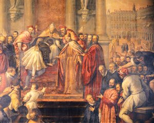 The Pope sending young Otto to Barbarossa to negotiate peace (fresco)