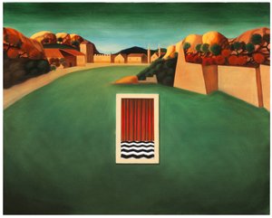 غرفة انتظار الشهادة، 2017 (زيت على لوح خشبي)