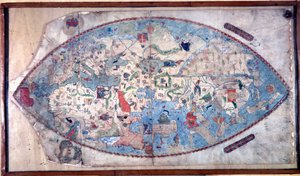 خريطة العالم باولو توسكانيللي (1397 - 1497). 1457. تمثل هذه الخريطة الصورة الأوروبية للأرض قبل اكتشاف القارات الكبرى. مكتبة Nazionale فلورنسا بواسطة باولو توسكانيللي