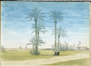مصر: "" أهرامات الجيزة (الجيزة والجيزة والجيزة) رسم لباسكال كوست (1787-1879) متحف آثار البحر الأبيض المتوسط ، مرسيليا بواسطة باسكال كزافييه (بعد) كوست
