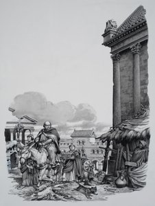 وصول الأسقف ميليتوس (ت 624) إلى لندن (غواش على ورق)