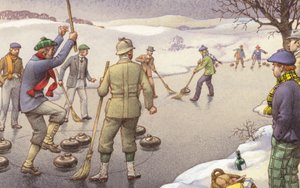 الكيرلنج في اسكتلندا (غواش على ورق)