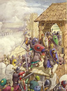 قوات غودفري دي بويون تخترق أسوار القدس (غواش على ورق)