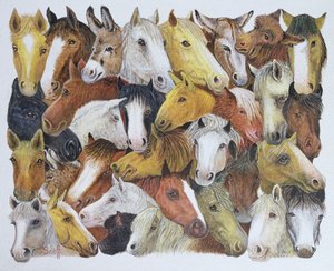 خيول الخيول (زيت على قماش)
