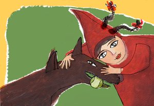 ذات الرداء الأحمر، 2025 (أكريليك، رقمي) بواسطة باتريسيا لا بورتا