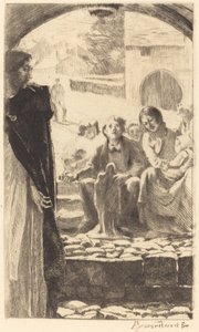 بيير يقلد العذراء من بوابة كنيسة مارلي بيير كوبي لا فييرج ... ، 1885. بواسطة بول ألبرت بيسنارد