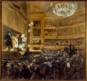 معركة هرناني في 25/2/1830 أول تمثيل للقطعة "" هرناني "لفيكتور هوغو (1802-1885) في كوميدي فرانسيز. رسم بول ألبرت بيسنارد (1849-1934) باريس في القرن التاسع عشر ، كوميدي فرانسيز بواسطة بول ألبرت بيسنارد