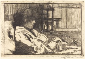 امرأة تقرأ في أتيليه لا محاضرة dans l'atelier ، 1887. بواسطة بول ألبرت بيسنارد