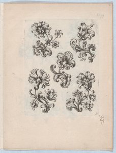 سلسلة من الزخارف الزهرية الصغيرة ، اللوحة 3 ، كاليفورنيا. 1670-85. ، كاليفورنيا. 1670-85. بواسطة بول أندرويت دو سيرسو