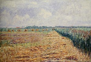 منظر هولندي مسطح تحت سماء صيفية مع غيوم بيضاء صافية ، حوالي 1890 (زيت على قماش) بواسطة بول بوم