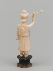 البيدق الأسود ، قطعة الشطرنج ، الهند ، 1820 حوالي بواسطة بول كاربنتير