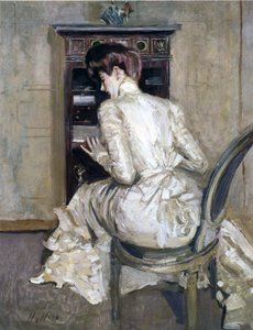 زوجة الفنانة في سكرتيرتها ، حوالي 1900 بواسطة بول سيزار هيليو