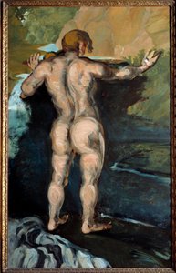 لوحة Bather and Rock بواسطة Paul Cezanne (1839-1906) 1868 نورفولك ، متحف كرايسلر بواسطة بول سيزان