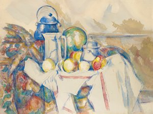 لا تزال الحياة مع إبريق الحليب والبطيخ ووعاء السكر ، 1900-1906. بواسطة بول سيزان