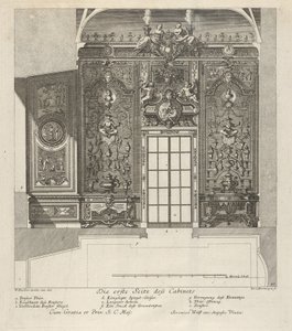الجدار الأول لغرفة الخزف ، من: 'Princely Builder Or: Architectura civ ...، 1711. بواسطة بول ديكر الأكبر
