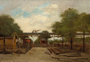 بناء سكة حديد مرتفعة: جسر فوق Cours de Vincennes ، 1888.