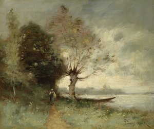 Bank of the Loire قرب Chouze. 1893