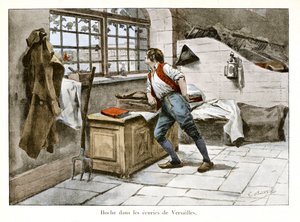 خشخشة في اسطبلات فرساي: دخل لازار هوش (1768-1797) الإسطبلات الملكية في سن 14 عامًا كمساعد زائد - رسم لإيميل بوتيني (1853-1929) في "Hoche-Marceau-Desaix" بقلم ثيودور كاهو (1854-1928) ) - مجموعة خاصة بواسطة بول إميل بوتيني