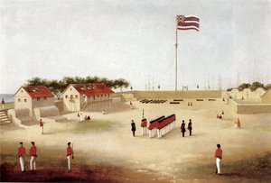 منظر لقلعة هونولولو ، حوالي 1853 (زيت على قماش) بواسطة بول إيميرت