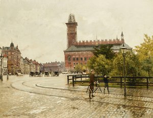 Raadhuspladsen ، كوبنهاغن ، 1893 بواسطة بول فيشر