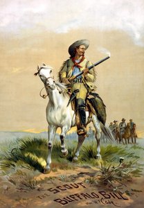 غلاف كتاب "The Scout Buffalo Bill" لهان. WF Cody ، تصوير P. Frenzeny ، sd. بين 1860 و 1890. بواسطة بول فرنزيني