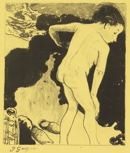 باشرز في بريتاني ، من جناح فولبيني: مطبوعات حجرية Dessins ، 1889. ، 1889. بواسطة بول غوغان