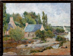 Les lavandieres à Pont Aven (Pont-Aven) لوحة بقلم بول غوغان (1848-1903) 1886 صن. ٠.٧١ × ٠.٩٠ م باريس ، متحف دورسيه - واشر وومن في بونت أفين (بونت أفين). لوحة بول غوغان (1848-1903) 1886. 0.71 × 0.90 م. متحف أورساي ، باريس بواسطة بول غوغان