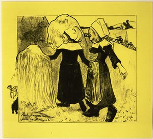 أفراح بريتاني ، من جناح Volpini: Dessins lithographiques ، 1889. ، 1889. بواسطة بول غوغان