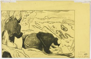 جناح Volpini: غسل الملابس النسائية مقابل ، 1893-94. بواسطة بول غوغان