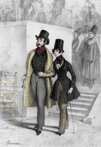 صورة للكاتب جورج ساند (1804-1876) أورور دوبين ، بارون دوديفانت ، طالبة في باريس ، مرتدية زي الصبي رسم بول غافارني (1804-1866)